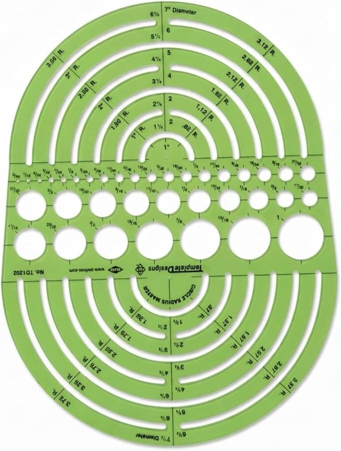 ALVIN Circle Radius Master Template TD1202, Template - Image 2