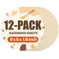 Rowood 12 Pack Round Basswood Sheets, 3mm Basswood by RowoodAssembleArtDecorateLife