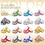 1200 pcs 6mm Spacer Beads for Jewelry Making | Rondelle Bead Spacers Bulk - Image 2