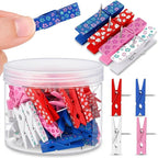 LemonRoad 60 Pcs Push Pin with Wooden Clips Teacher Cork Board Artworks by Unknown