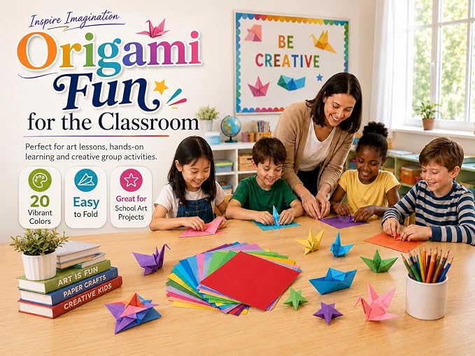 Origami Paper 200 Sheets 6 x 6 Inch Double Sided Colored Paper | Easy to Fold - Image 4