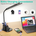 Desk Lamp with USB-C Charging Port and Organizer Base, LED Desk Light with Pen - Image 5