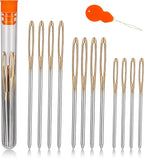 TLKKUE 12 Pcs/3 Sizes Large-Eye Blunt Needles, Steel Yarn Needle by TLKKUE