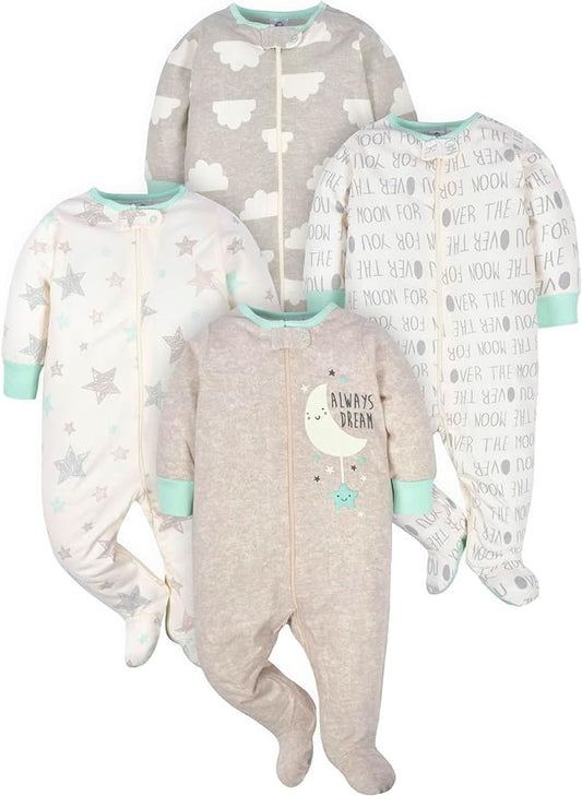 Gerber Baby Boys 4 Pack Sleep 'N Play Footie