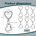 12 Pcs Heart Swivel Spring Clasps，Metal Spring Key Chain Hook Clasps，Clip - Image 3