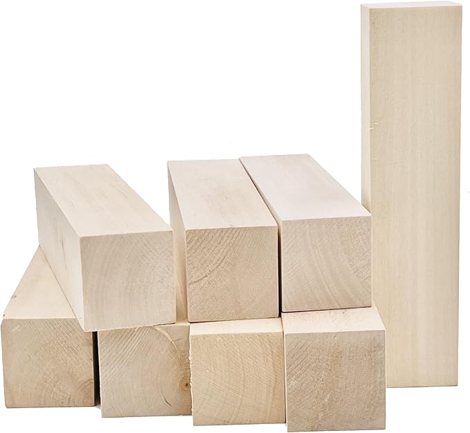 Thiecoc 8 Pcs Basswood Carving Blocks 6x1.4x1.4 Inch Basswood by Thiecoc