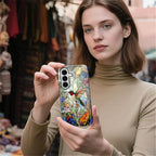 for Samsung Galaxy S26+ Case, Hummingbird Wildflower Stained Glass Pattern - Image 6