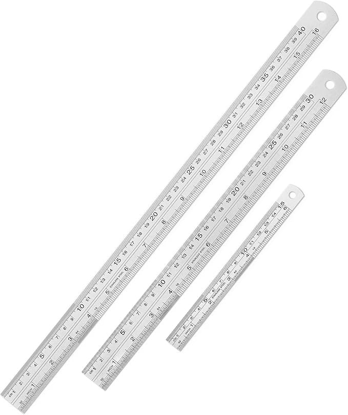 Mr. Pen- Metal Straight Edge Ruler, Imperial & Metric Measurements by MrPen