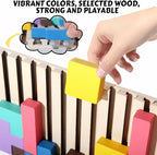 Wooden Colored 3D Russian Block Puzzle Jigsaw Stacking Montessori Toys - Image 3