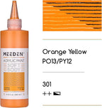 MEEDEN Orange Yellow Acrylic Paint: Matte Finish 250ml/8.45oz Soft Body Bulk - Image 2