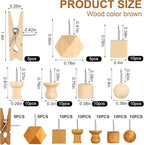 120Pcs Wooden Thumb Tacks, 7 Shapes Push Pins - Image 2