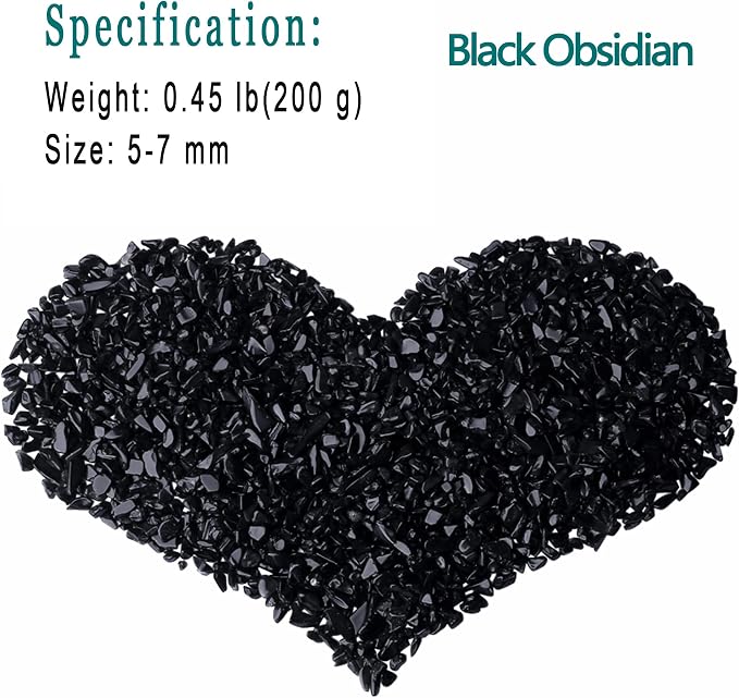 MAIBAOTA Natural Black Obsidian Crystal Quartz Rocks Chips Vase Filler Rocks - Image 2