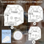 Bowl Cozy Template Cutting Ruler Set 3 Sizes Acrylic | Sewing Patterns - Image 4