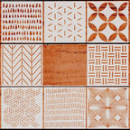 12 x 12 Inch Large Geometric Ginkgo Leaf Mandala Stencil Laser Cut Painting by CZONG