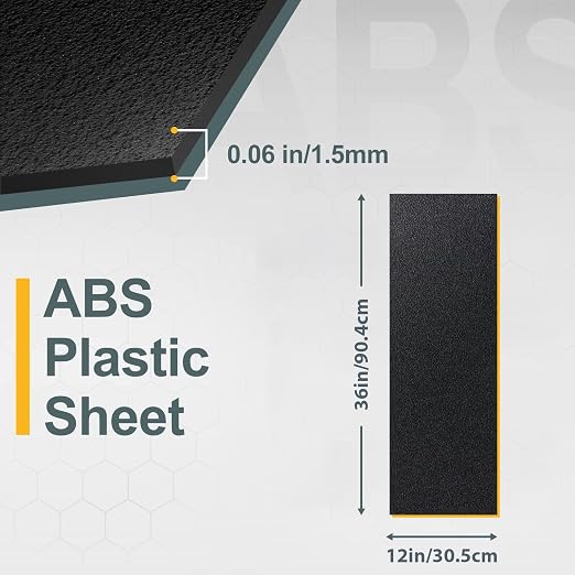 Plastic Sheet 12" x 36" x 0.06", Abs Plastic Sheets 6 Pack - Image 2