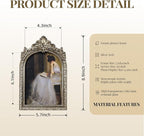 Cuspin Vintage Silver Picture Frame 5x7, Ornate Resin Arched Photo Frame - Image 6