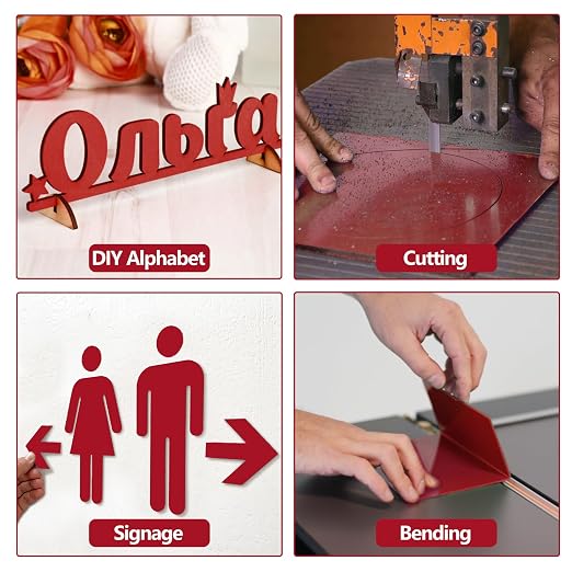 3 Pcs Red 12 x 12 x 1/8 Inch Acrylic Sheets | Laser Cutting Plastic Plexiglass - Image 3