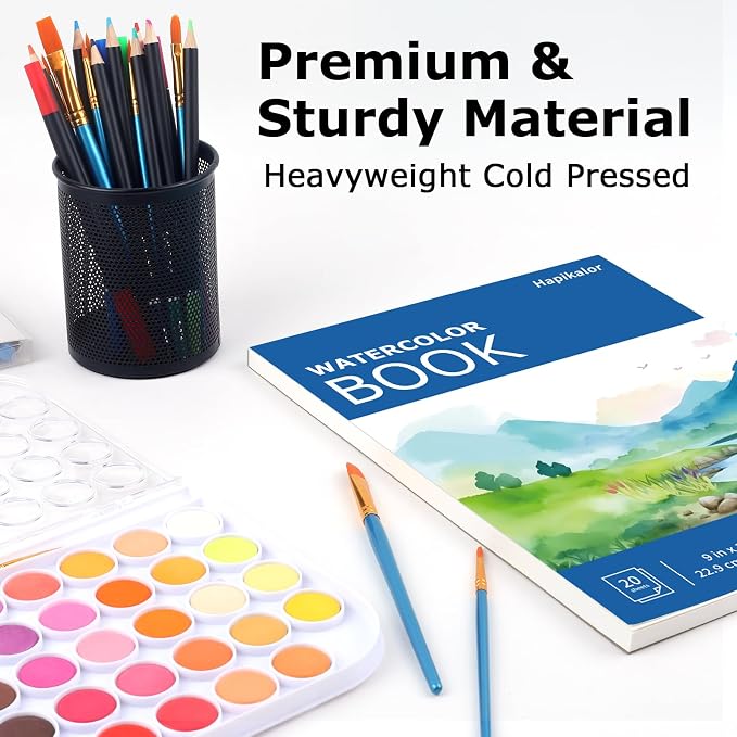 Hapikalor School Supplies for Teens, 140lb/300gsm, Premium Water Color Pad for - Image 4