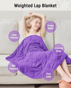 Weighted Lap Blanket 7 lbs for Adults, Luxury Soft Small Weighted Blanket - Image 2