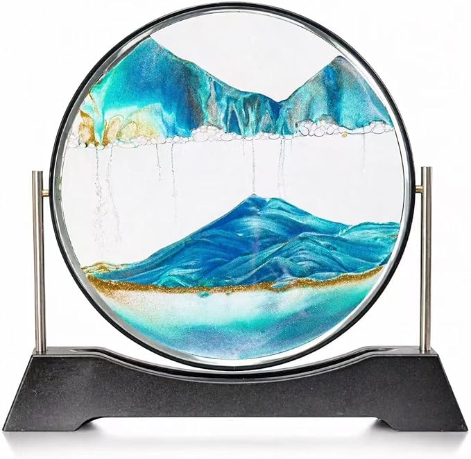 3D Moving Sand Art Glass Ornament, Stress Relief Desk Decor Gift by Unknown