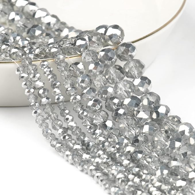 300pcs 8mm Crystal Glass Beads for Jewelry Making Faceted Rondelle Flat Beads - Image 6