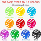 500 Pieces Colored Dice Bulk Set 14 MM 6 Sided Standard Dices - Image 2