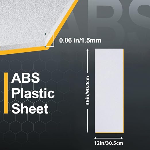 Plastic Sheet 12" x 36" x 0.06", Abs Plastic Sheets 6 Pack - Image 2
