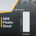 Plastic Sheet 12" x 36" x 0.06", Abs Plastic Sheets 6 Pack - Image 2