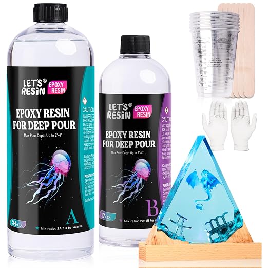 LET'S RESIN EPOXY RESIN Deep Pour Epoxy Resin, 51OZ 2-4 inch Clear Epoxy Resin by LETSRESINEPOXYRESIN
