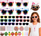 Cinrobiye 24 Set DIY Sunglasses Kit, Color Your Own Sunglasses Craft Activity by Cinrobiye