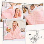 Pink Weighted Blanket Kids 10lbs, Twin Size Breathable Cooling Minky Heavy - Image 5