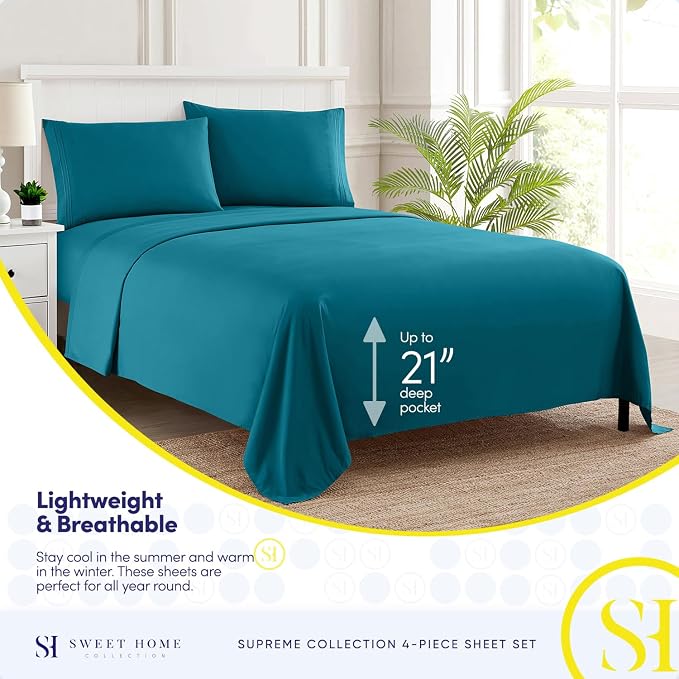 Twin Sheets - Breathable Luxury Sheets - 1800 Supreme Collection Extra Soft - Image 3
