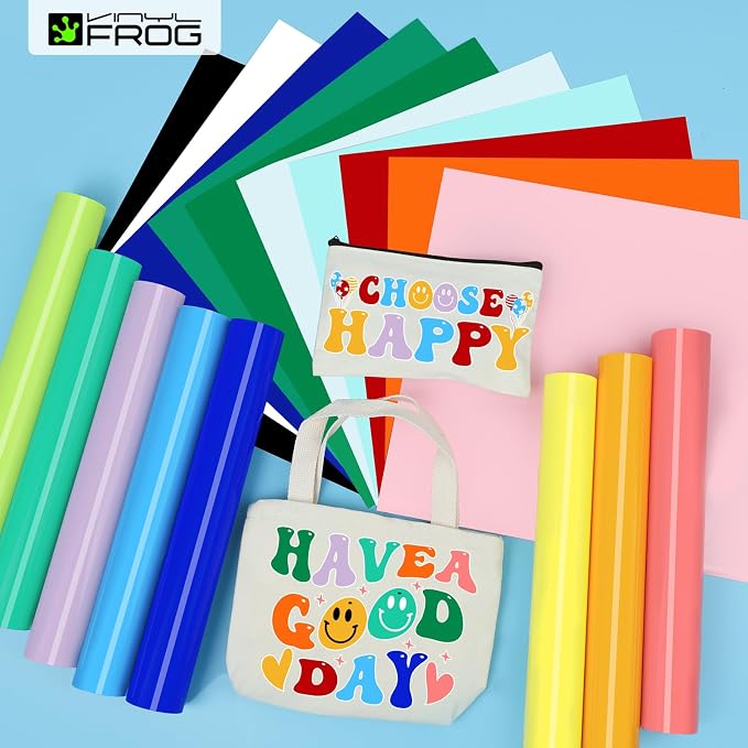 VINYL FROG 18 Sheets Heat Transfer Vinyl Bundle 12"x10" Matte HTV Vinyl Packs - Image 7