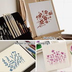16 Pieces Wildflower Stencils for Painting, Reusable Large Spring Wild Flower - Image 3