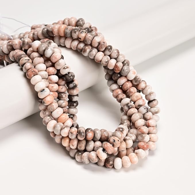 ICAI Beads Natural 5x8mm Rondelle Beads, Abacus Disk Stone Spacer Beads – Loose - Image 4