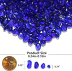 QYGL 0.55LB Cobalt Blue Clear Glass Pebbles, Tumbled Sea Glass Stones - Image 3