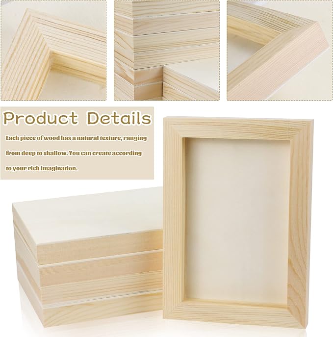 Bercoor 10 Pcs 5x7 Wood Panel Boards, Unfinished Wood Canvas Wooden - Image 3