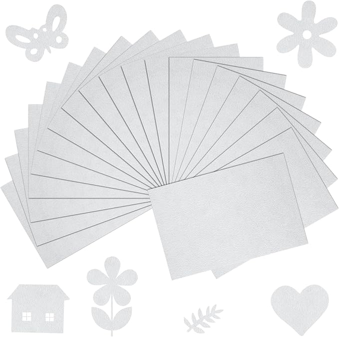 20 Pcs White Felt Fabric Sheet 8" x 12" Assorted Color Felt Fabric Sheets by Bringsparkletoeverydaylife