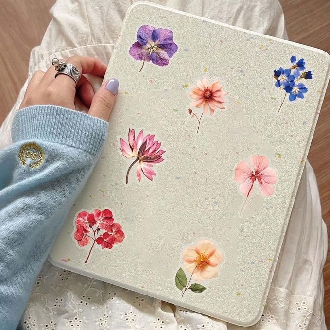 50PCS Transparent Flora Scrapbook Stickers, Vintage Aesthetic Flowers Sticker - Image 7