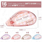 Secopad Scrapbook Tape, 16 Pack Double Sided Tape Roller - Image 2