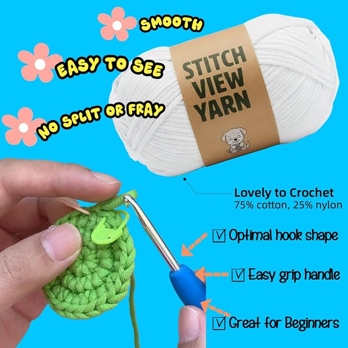 BUNUKY Beginner Crochet Kit, Snowy Bunny Amigurumi Starter Kit - Image 8