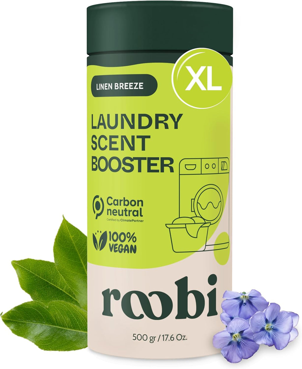 Roobi Sustainable Laundry Scent Booster Beads. Linen Breeze Fragrance Laundry Beads. 500 gr Bulk Booster Pack. Carbon Neutral, 100% Vegan.
