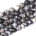 38pcs 10mm Natural Stone Beads Spider Web Stone Round Loose Spacer Energy Stone by NaturalStoneBeads