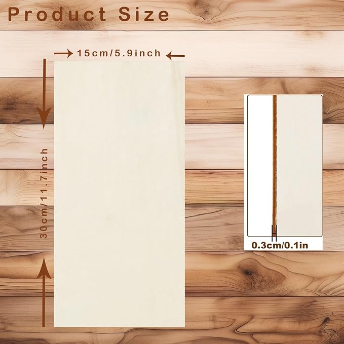 Rectangle Unfinished Wood Pieces 6 x 12 Inch, Model Making, Wood Burning - Image 2