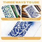 20 Pcs Abstract Texture Stencils Mixed Size Geometric Stencils - Image 6