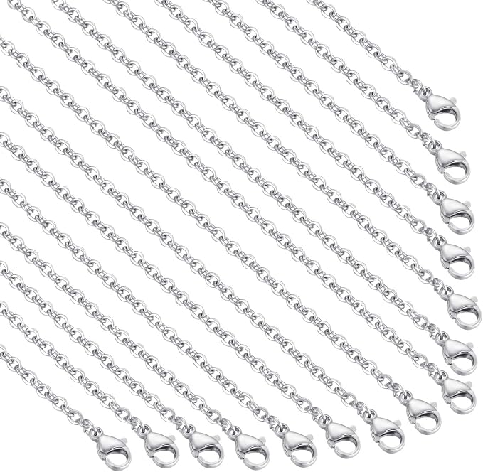 30 Pack 18 Inch Necklace Chain Stainless Steel Link Cable Chain Necklace by TOSCALINA