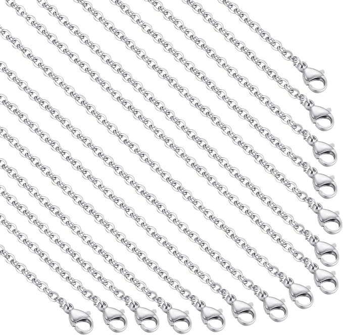30 Pack 20 Inch Necklace Chain Stainless Steel Link Cable Chain Necklace by TOSCALINA