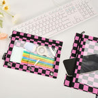 Checkerboard Pink Black Squares Pencil Pouch - Image 5