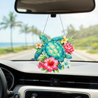 Sea Turtle Gifts for Women, Acrylic Faux Stained Glass Ornament, Floral Turtle - Image 7
