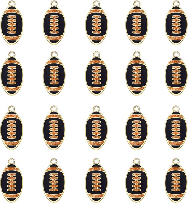 20PCS Sports Charms Enamel Basketball Baseball Pendant Charms by ANGLESJELL